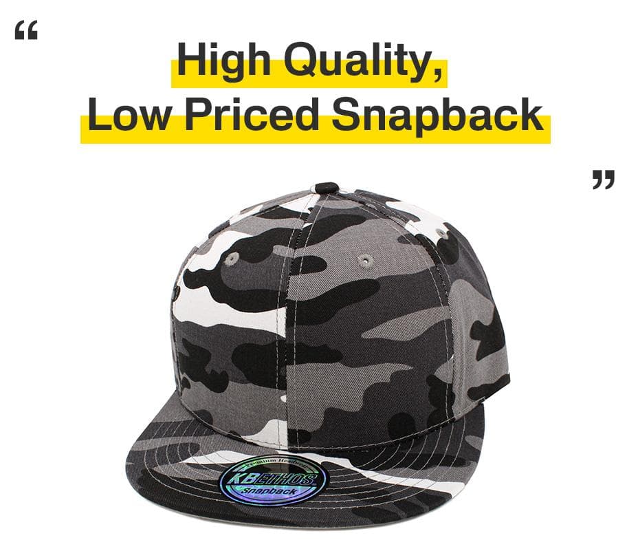 KB Ethos KNW-1467 Cotton Solid Snapback in City Camo — view 5