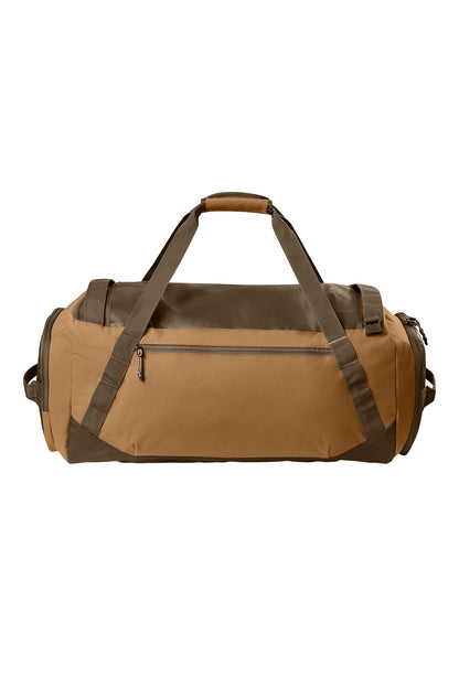Black Carhartt 75L Heavy Haul Duffel bag with sturdy handles and zipper closure, designed for durable travel and hauling.