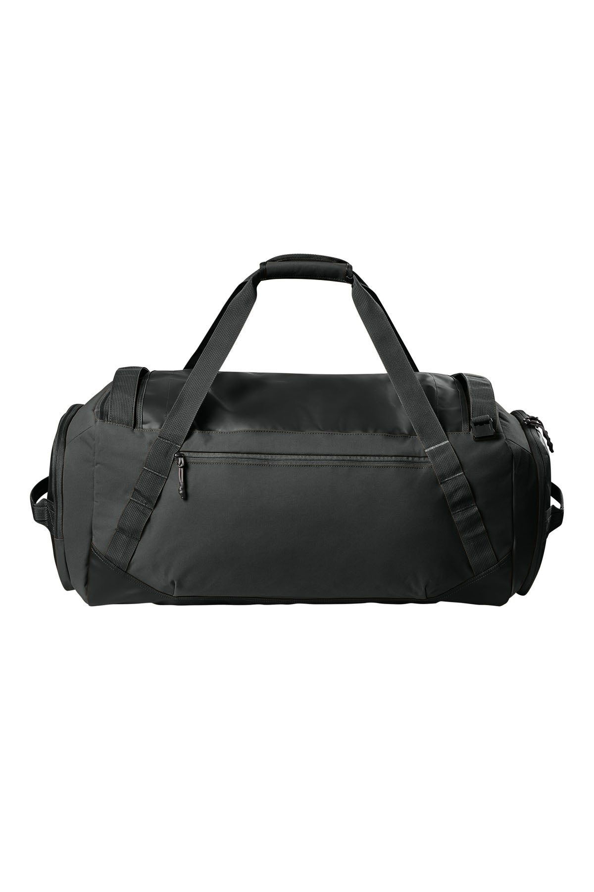 Black Carhartt 75L Heavy Haul Duffel bag with durable fabric, sturdy handles, and spacious interior for travel and gear storage.