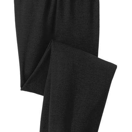 Gildan Youth Heavy Blend Sweatpant front view - black - 8oz ring-spun cotton/poly fleece youth sweatpants
