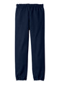 Navy Gildan® Youth Heavy Blend™ sweatpants with flat back, made by Print-View, featuring a comfortable, casual fit.
