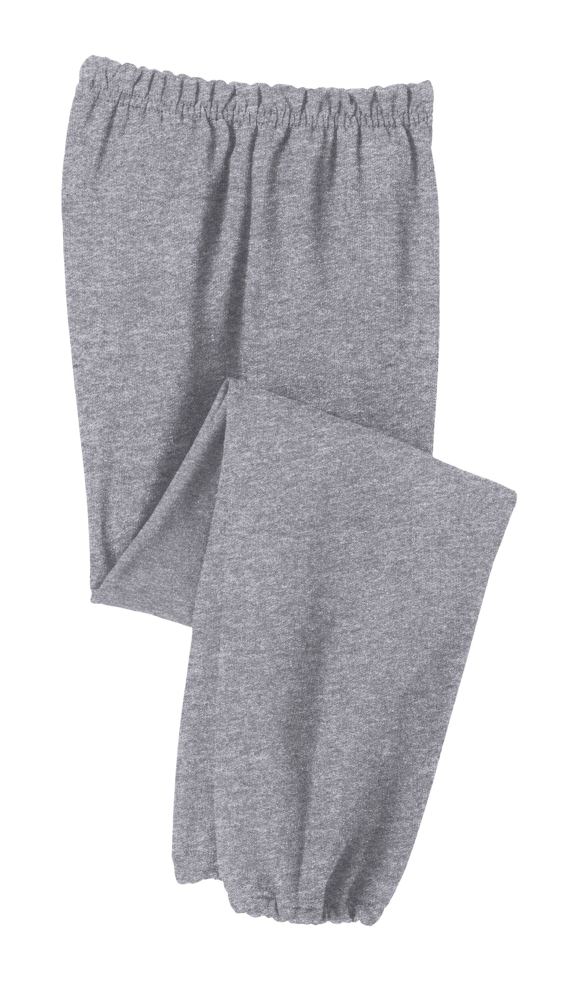 Light grey Gildan® Youth Heavy Blend™ sweatpants laid flat, showing the comfortable, soft fabric and classic design.