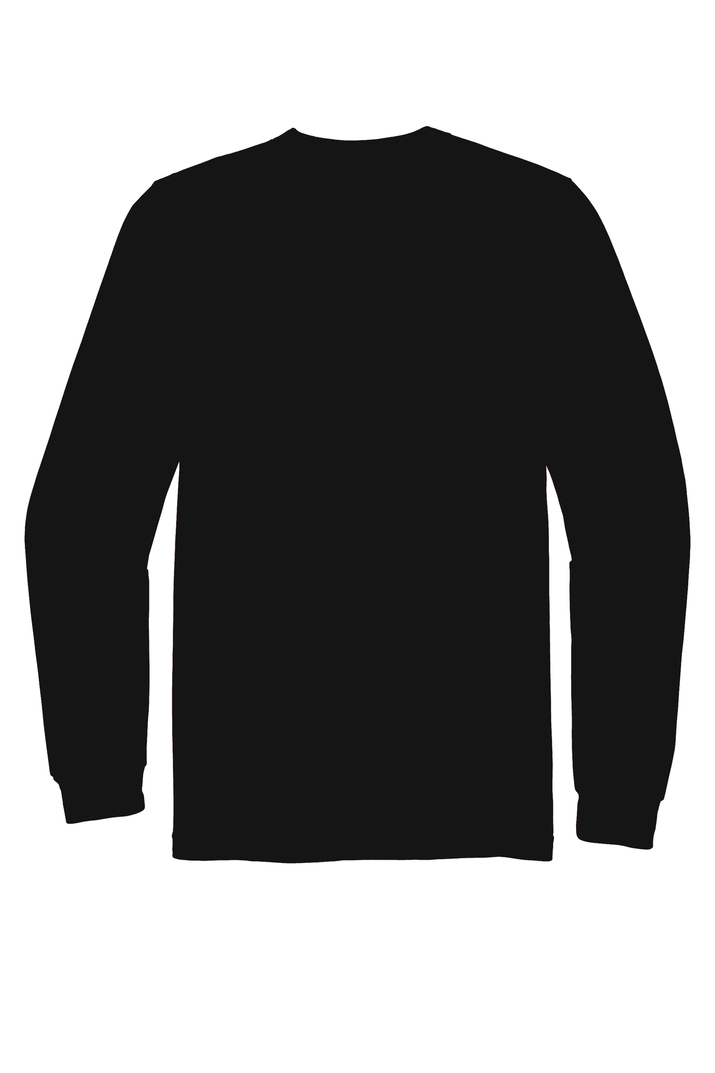 Black American Apparel® Fine Jersey unisex long sleeve T-shirt displayed flat, showcasing its soft fabric and classic fit.