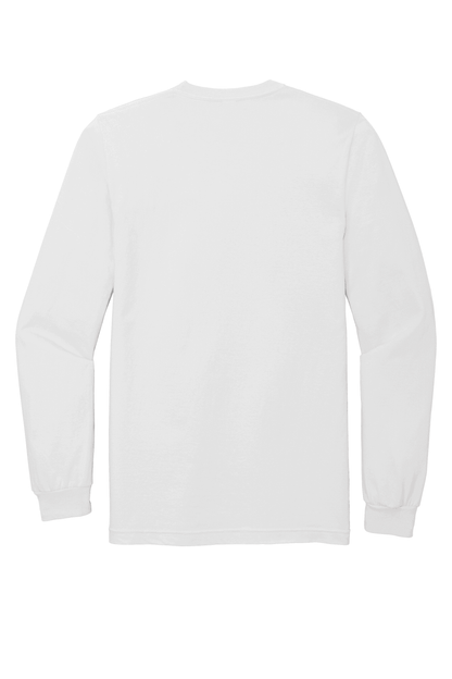 White American Apparel ® Fine Jersey unisex long sleeve T-shirt, flat back view, showcasing a classic, comfortable design.