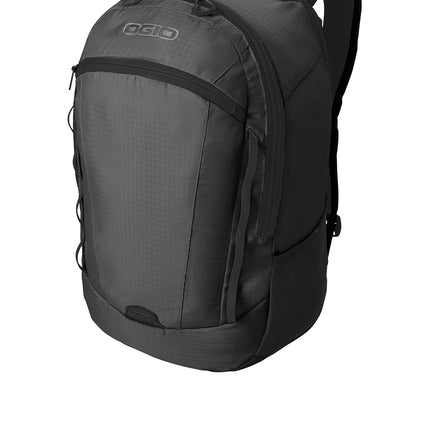 Black OGIO Shuttle Pack bag with multiple compartments and padded shoulder straps, designed for versatile travel and daily use.