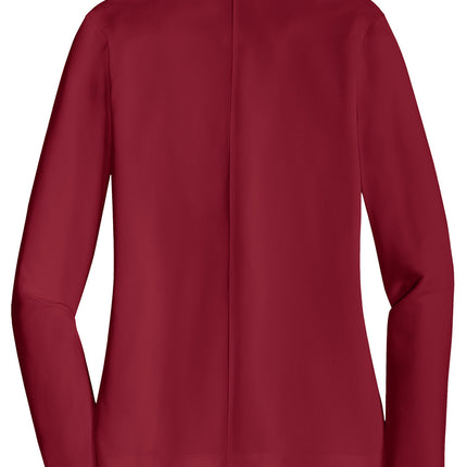 Nike Women’s Long Sleeve Dri-FIT Stretch Tech Polo Heather red back – custom print / embroidery view”