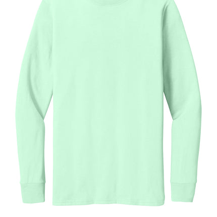 Jerzees® Premium Blend Ring Spun Long Sleeve T-Shirt (minttobe) — front view, soft combed ring-spun cotton/poly