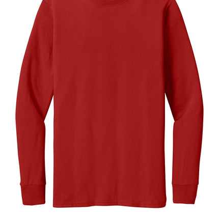 Jerzees® Premium Blend Ring Spun Long Sleeve T-Shirt (Red) — front view, smooth ring-spun fabric, crew neck, ideal for front prints
