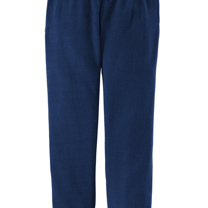 Personalized Jerzees NuBlend Fleece Jogger front view - navy - comfortable fleece jogger with drawcord and ribbed cuffs