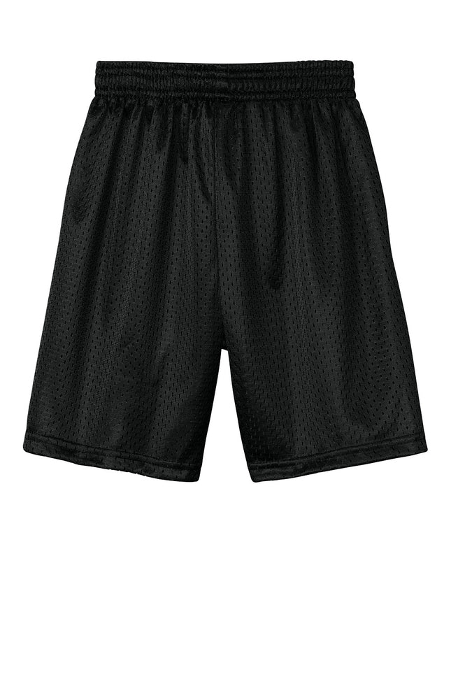 A4 Youth Sprint 6-Inch Mesh Short in Black – Back View, Breathable Mesh Sports Shorts