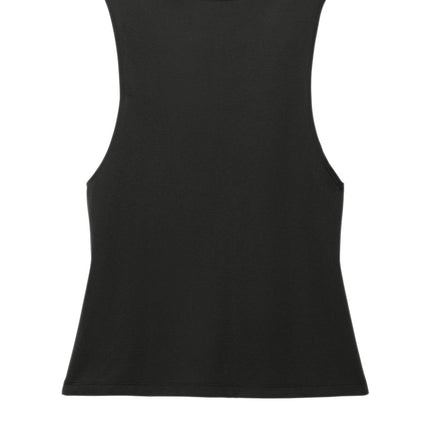 Allmade Women’s Tri-Blend Muscle Tank in Deep Black – soft sustainable activewear top made from recycled and organic fibers.