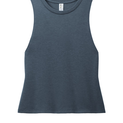 Allmade Women’s Tri-Blend Muscle Tank in Rebel Blue – C-FREE certified eco-friendly tank top made from sustainable materials.