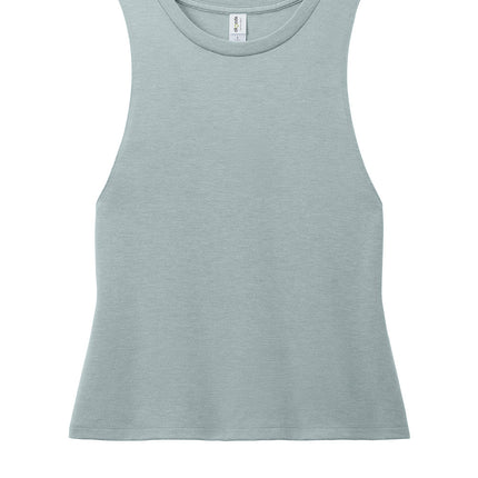 Allmade Women’s Tri-Blend Muscle Tank in Aluminum Gray – soft, durable, recycled tri-blend women’s tank with relaxed fit.