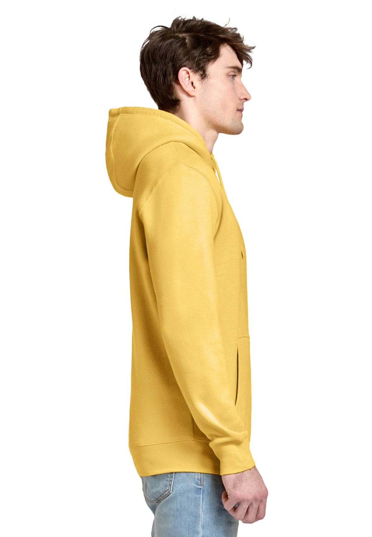 Unisex Lane 7 premium hoodie in antique gold with a plain design, showing a front view of the customizable hoodie.
