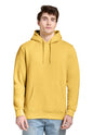 Unisex plain premium hoodie by Lane 7 in Antique Gold with a front print view, showcasing its soft fabric and relaxed fit.