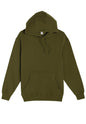 Army green Lane 7 unisex plain hoodie with print view, showcasing the soft fabric and comfortable fit of this premium pullover hoodie.