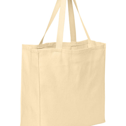 Port Authority Ideal Twill Over-the-Shoulder Grocery Tote front view in raige