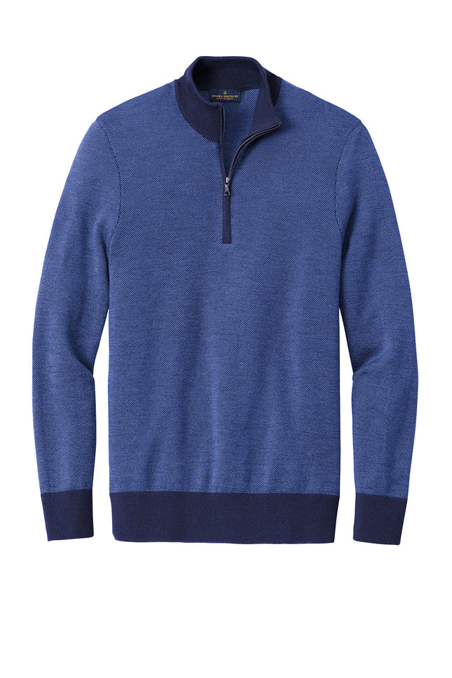 Personalized Merino Birdseye ¼-Zip Sweater – Machine Washable