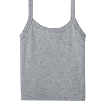 BELLA+CANVAS Women’s Micro Rib Spaghetti Strap Tank (Heather Gray) – design your own front