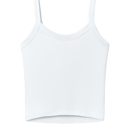 BELLA+CANVAS Women’s Micro Rib Spaghetti Strap Tank (White) – customizable print back
