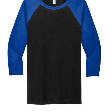 BELLA+CANVAS® Unisex 3/4-Sleeve Baseball Tee