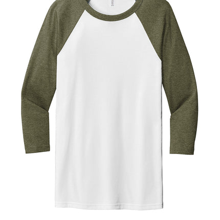 BELLA+CANVAS® Unisex 3/4-Sleeve Baseball Tee