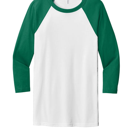 BELLA+CANVAS® Unisex 3/4-Sleeve Baseball Tee