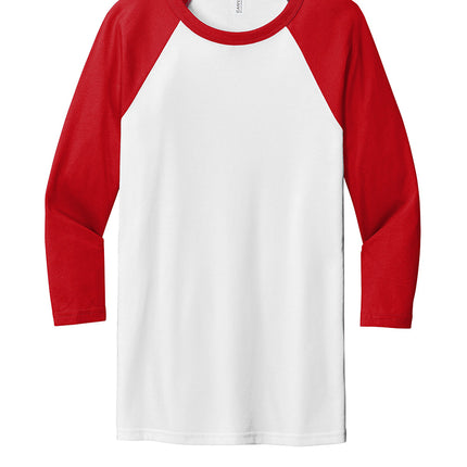 BELLA+CANVAS® Unisex 3/4-Sleeve Baseball Tee