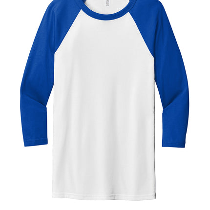 BELLA+CANVAS® Unisex 3/4-Sleeve Baseball Tee