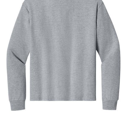 Youth 6-oz Heavyweight Tee silver back view  durable BELLA+CANVAS long sleeve for personalized logos or names