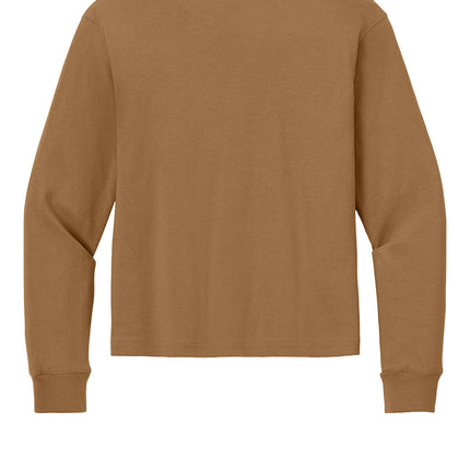 Youth 6-oz Heavyweight Tee brown back view — durable BELLA+CANVAS long sleeve for personalized logos or names