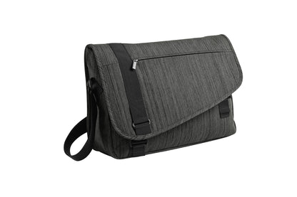 Print-View Port Authority® Crossbody Messenger bag in storm gray with adjustable strap and multiple compartments.