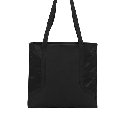 Black Port Authority® Circuit Tote bag with front pocket and sturdy handles, ideal for everyday carrying.