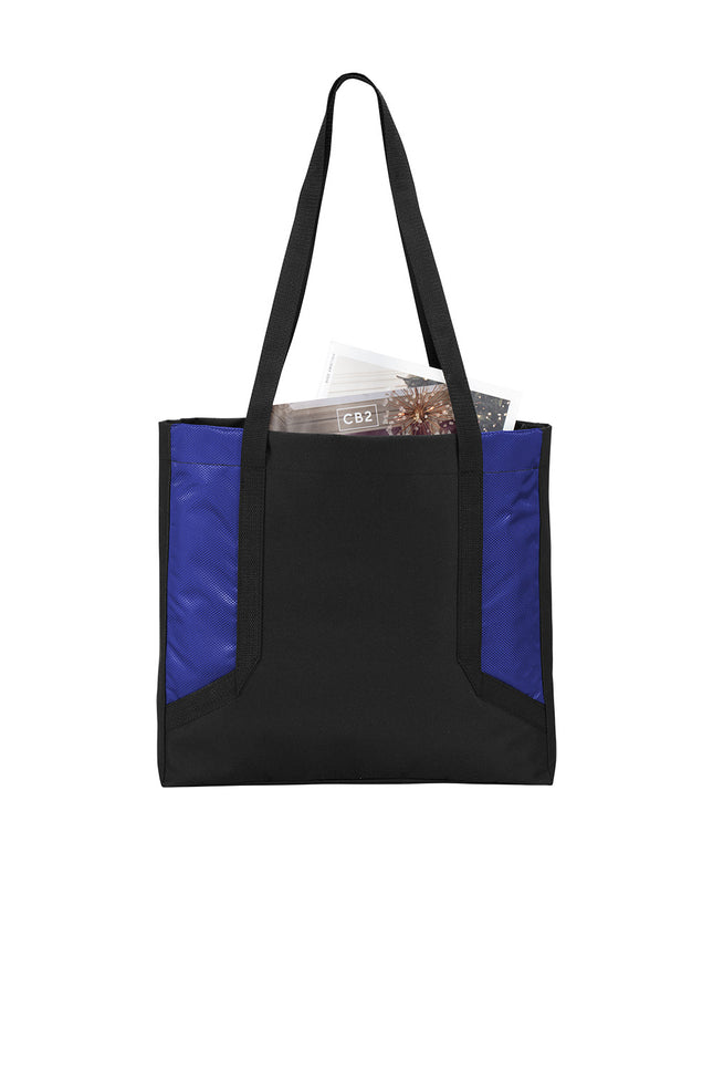 A bright royal blue/black tote offering a clean and energetic appearance for versatile use