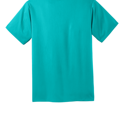 Back View of Men's Flex V-neck Medical Scrub top in teal