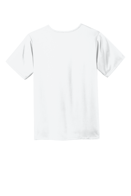 Back view of Wink Men's Premiere Flex V-Neck Scrub Top in white, showcasing the fit and design of the medical scrub top.