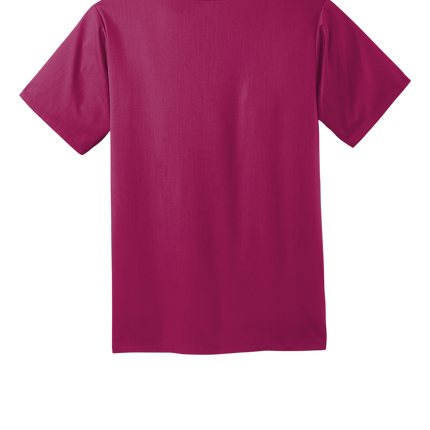 Back View of Men's Flex V-neck Medical Scrub top in wine