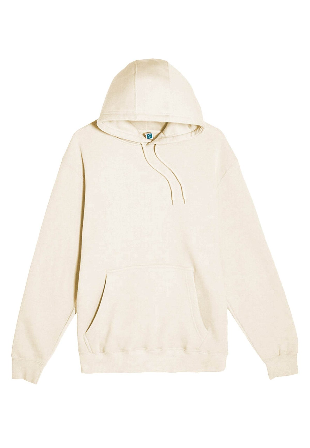 Beige Lane 7 unisex plain premium hoodie with customizable print view, showcasing a comfortable pullover design.