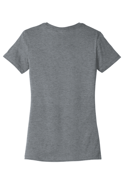 Heather grey Bella+Canvas women's slim fit T-shirt with subtle print, made from soft, comfortable fabric.