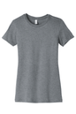 Heather grey women's slim fit T-shirt by Bella Canvas, shown with a stylish print on the front.