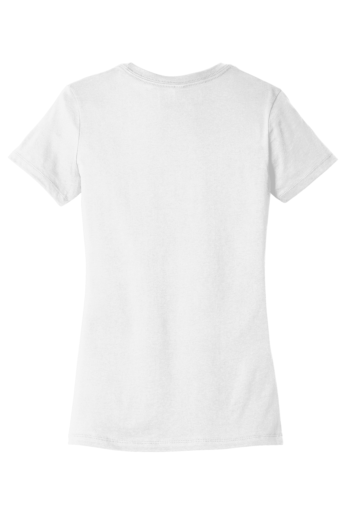 White Bella Canvas women's slim fit T-shirt with a printed design on the front, showcasing a casual and stylish look.