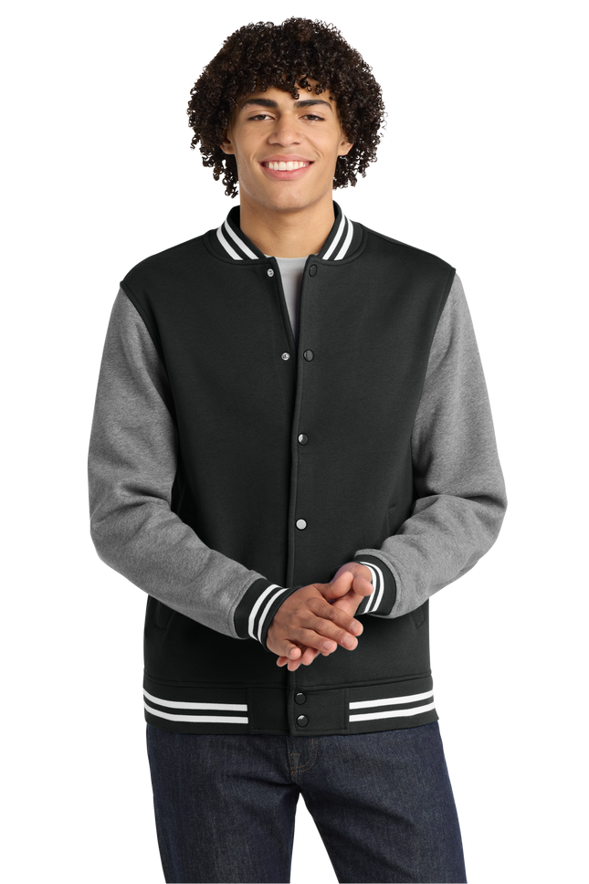 Black Vintage heather Varsity Jacket