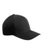 Black Print-View fitted mesh cap with printed design, showing the right side of the stylish, comfortable baseball hat.