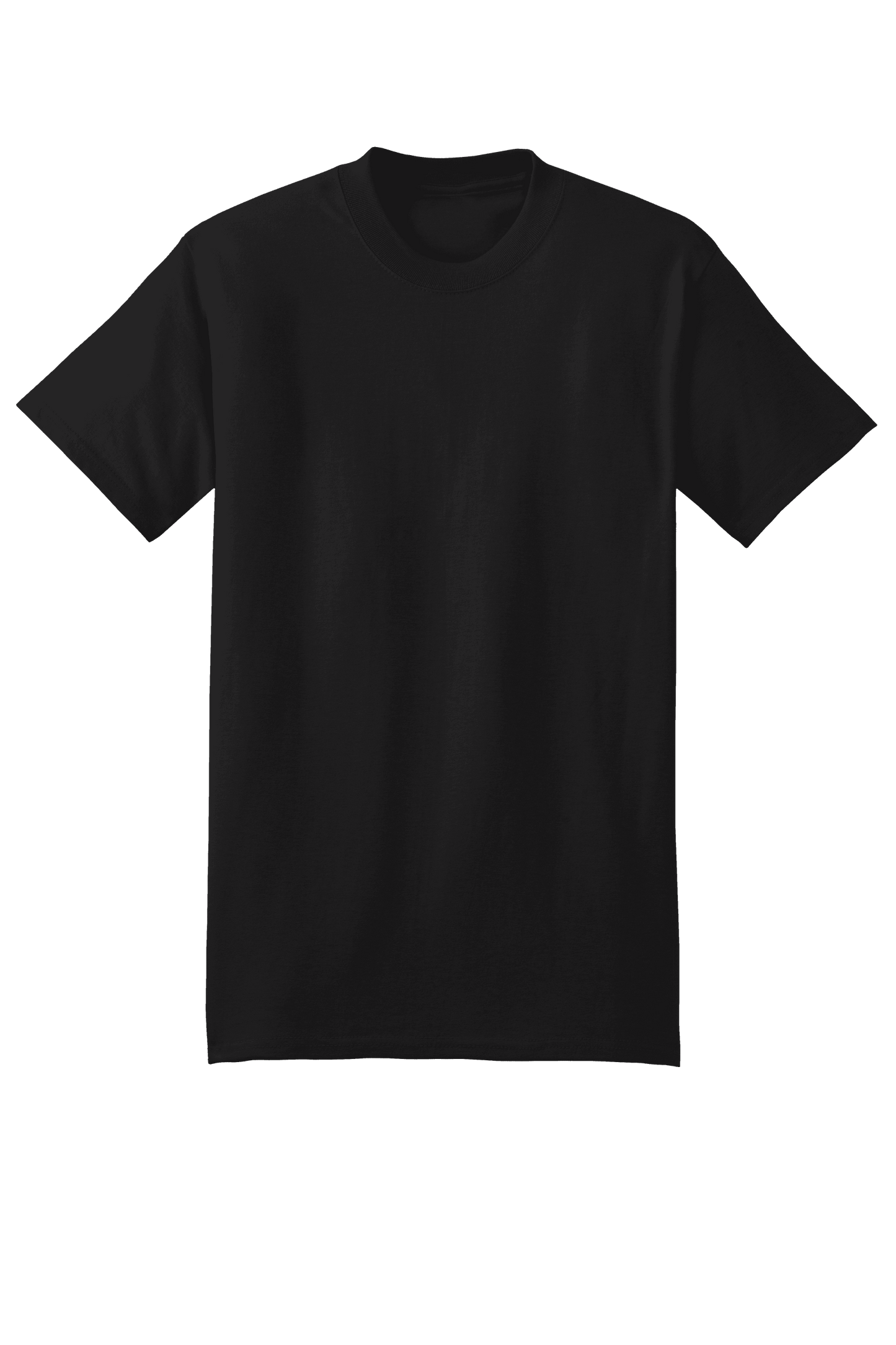 Black Hanes Beefy-T heavy-duty 100% cotton short sleeve T-shirt, customizable, with a classic fit and durable fabric.