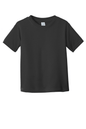 Black toddler fine jersey tee by Rabbit Skins, soft cotton kid’s T-shirt with a comfortable fit and simple design.