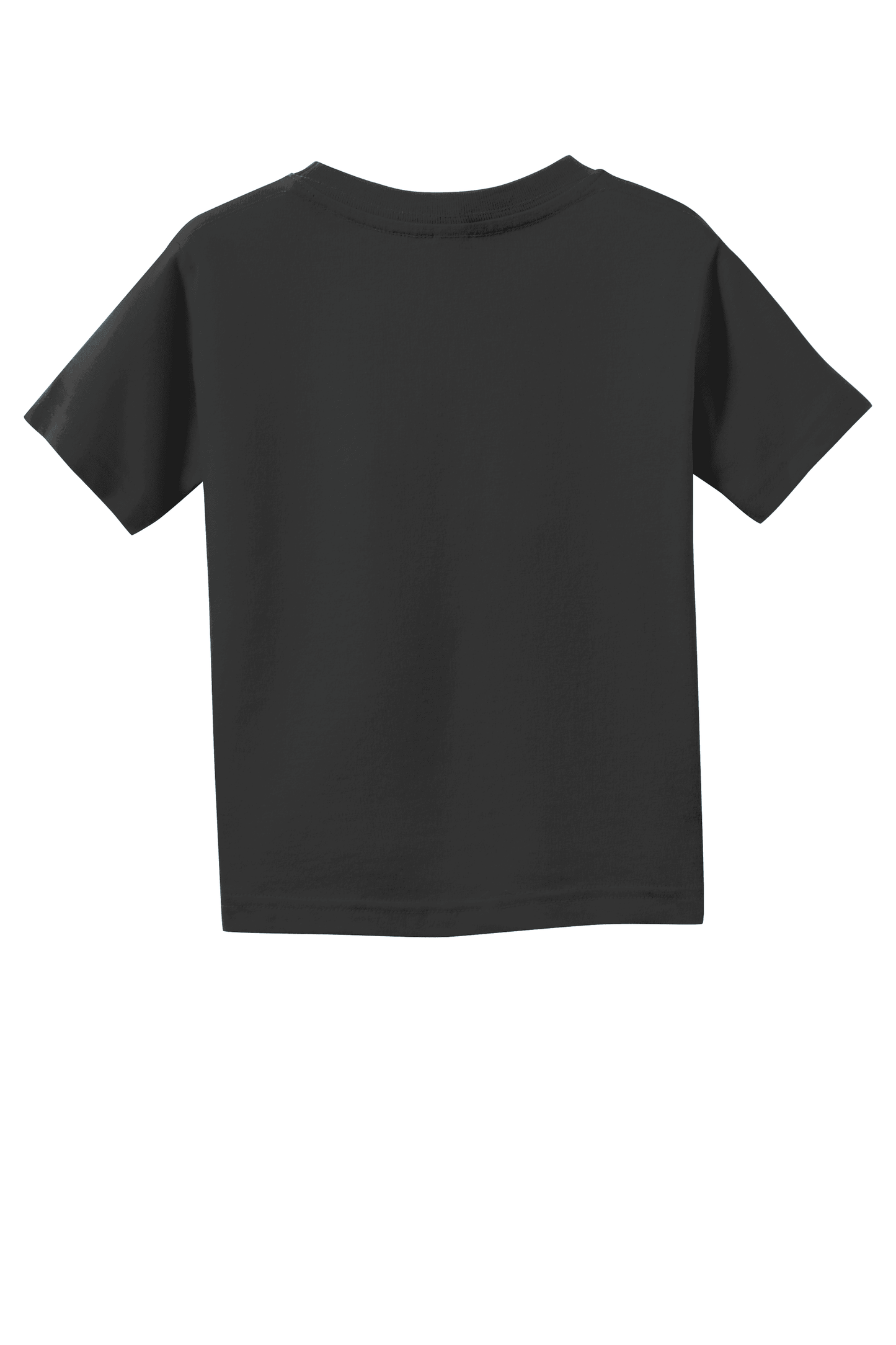 Back view of black toddler fine jersey T-shirt by Rabbit Skins, soft cotton kid's T-shirt for comfortable wear.