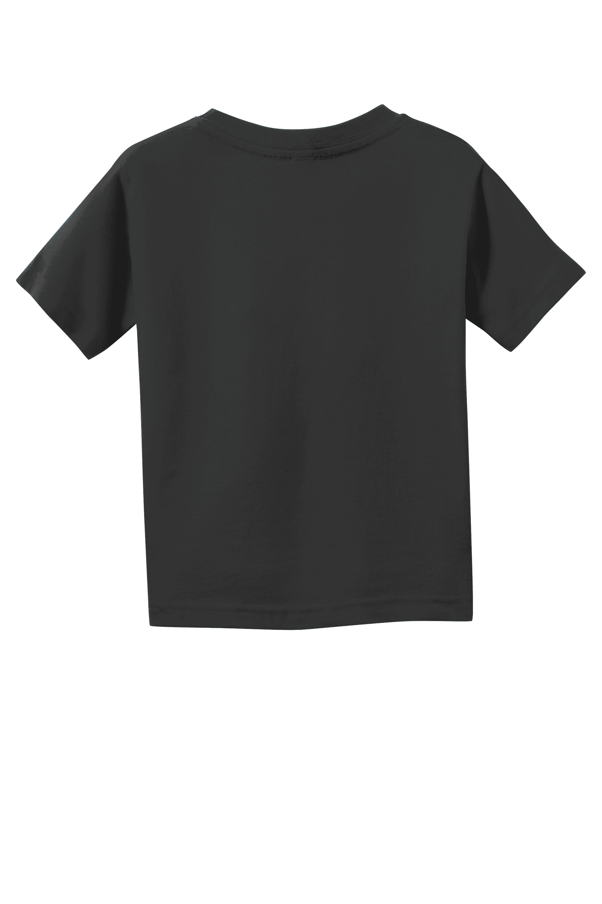 Back view of black toddler fine jersey T-shirt by Rabbit Skins, soft cotton kid's T-shirt for comfortable wear.