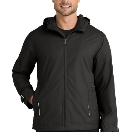 Black rain jacket print view