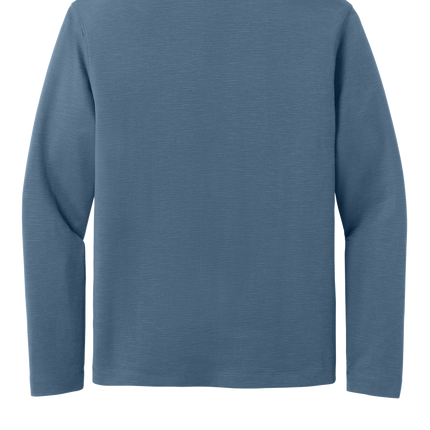 Blue unisex 1/4 zip sweatshirt print view