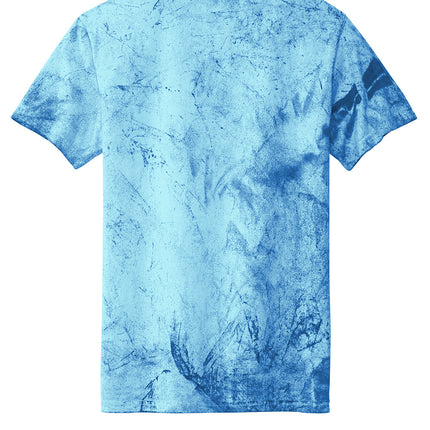Back view Blue tie-dye t-shirt